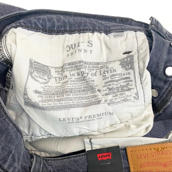 NEW Levi's Premium 501 SKINNY WOMEN'S JEANS Gray - Picture 14 of 16